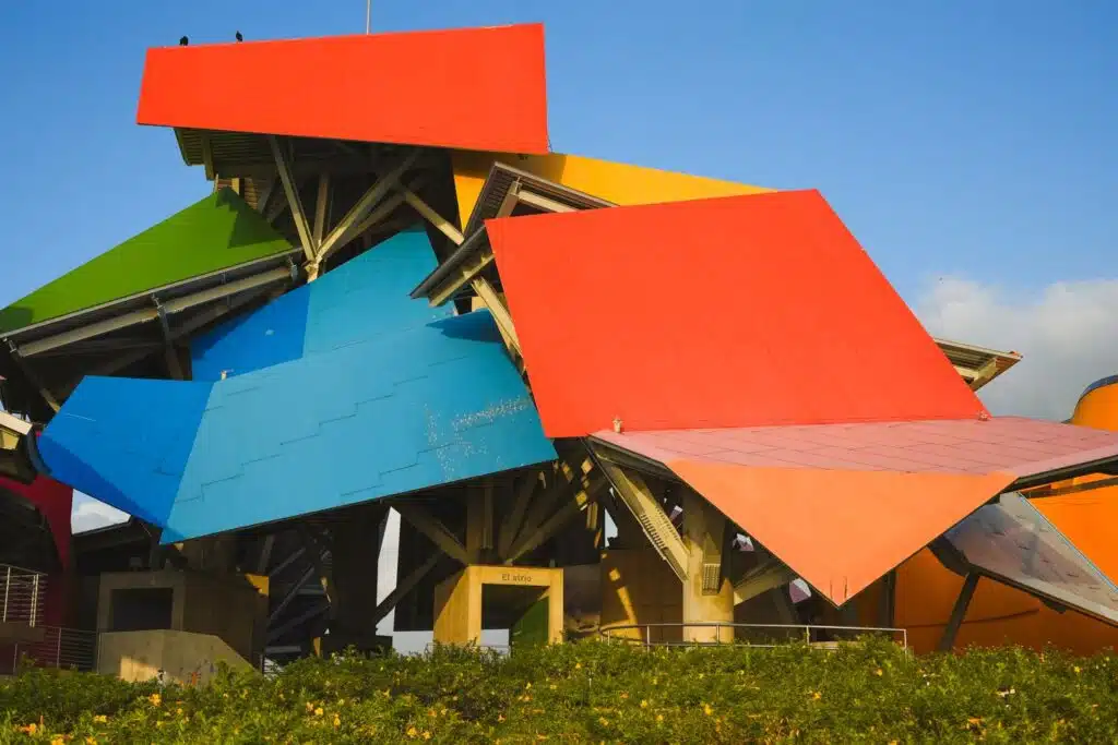 Colorful roof of Bio Museum in Panama City