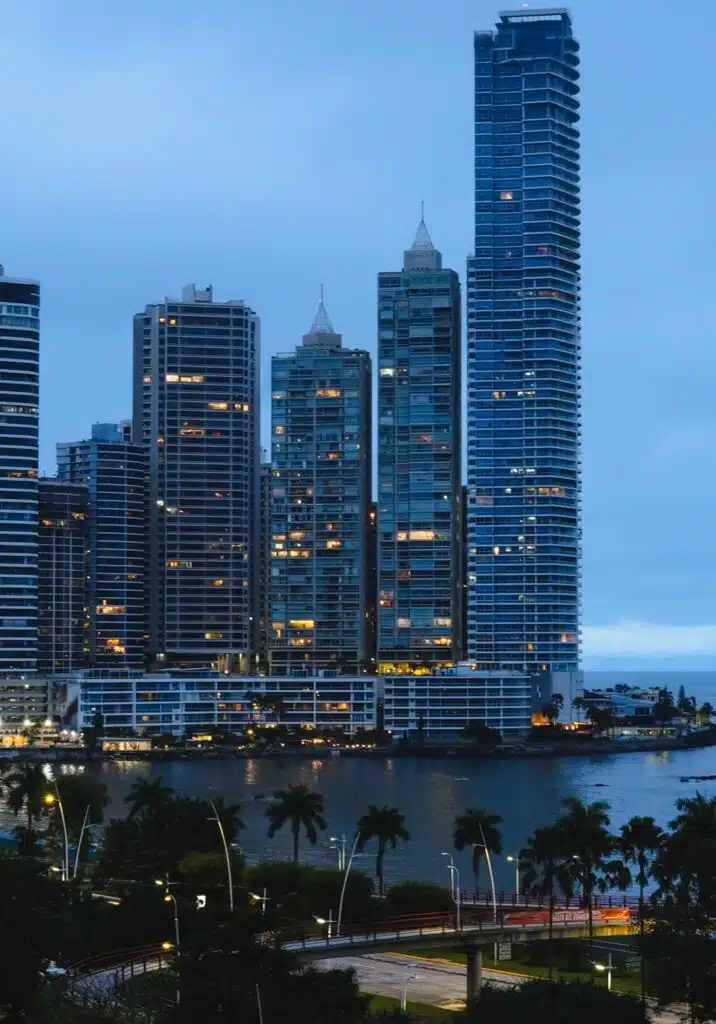 Overlooking skyscrapers along Cinta Costera, the central promenade in Panama City