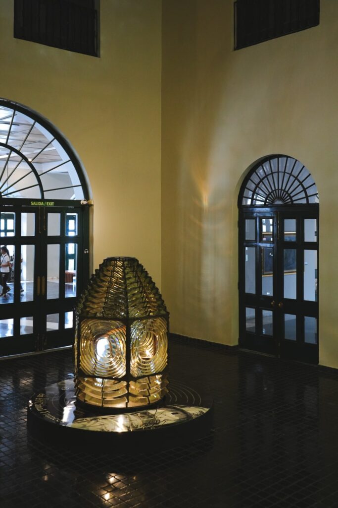 Lighthouse tip on display in the center of Museum of the Panama Canal in Casco Viejo