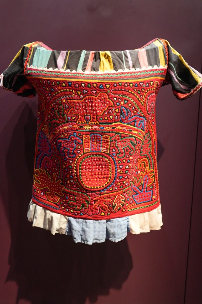 Mola decorated traditional shirt of the Guna Yala indigenous community inside museum in Panama City