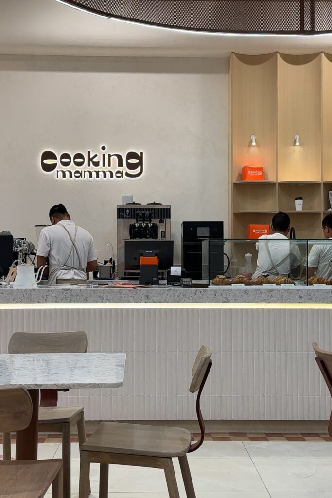 order and bakery counter in cafe in panama city