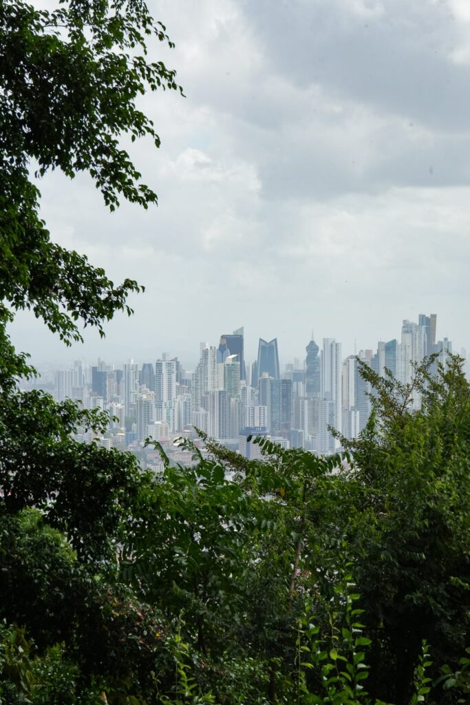 View of Panama City Skyline from Ancon Hill in Panama City