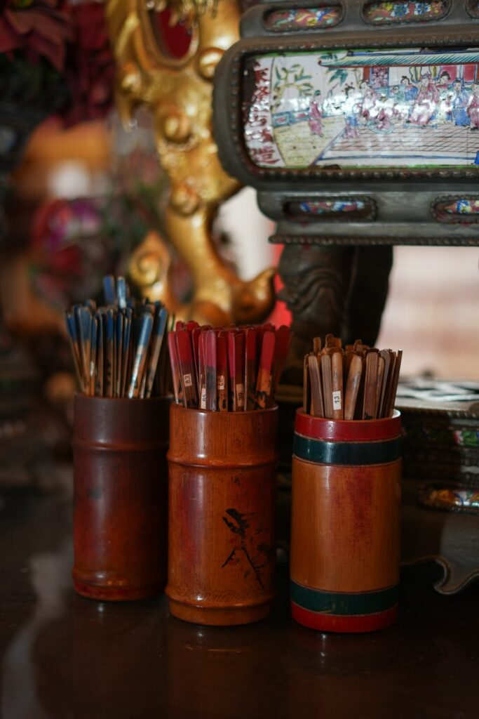 bamboo sticks in a chinese temple in panama city