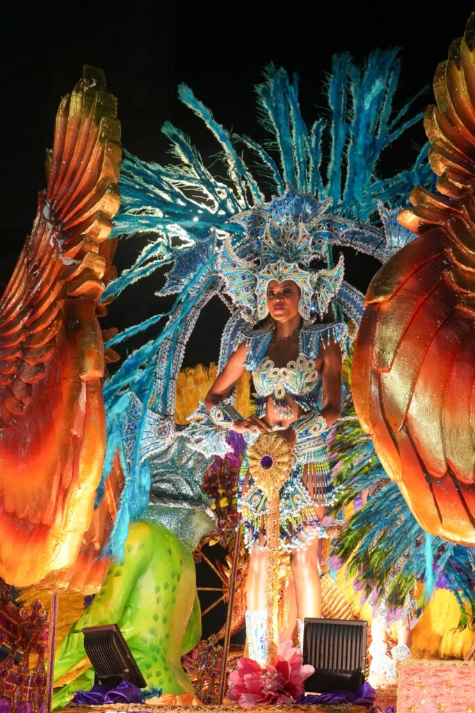 Woman dressed up for carnaval celebrations in Panama City