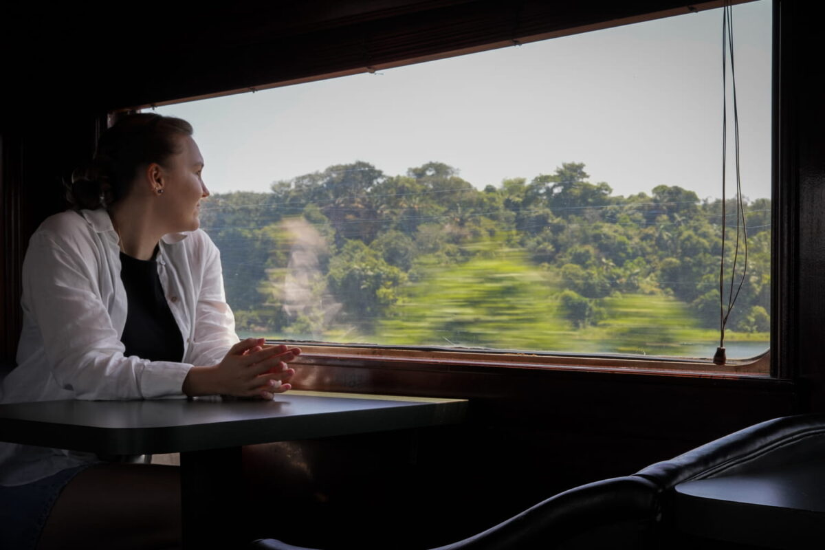 Girl on a Train on a Day Trip from Panama City