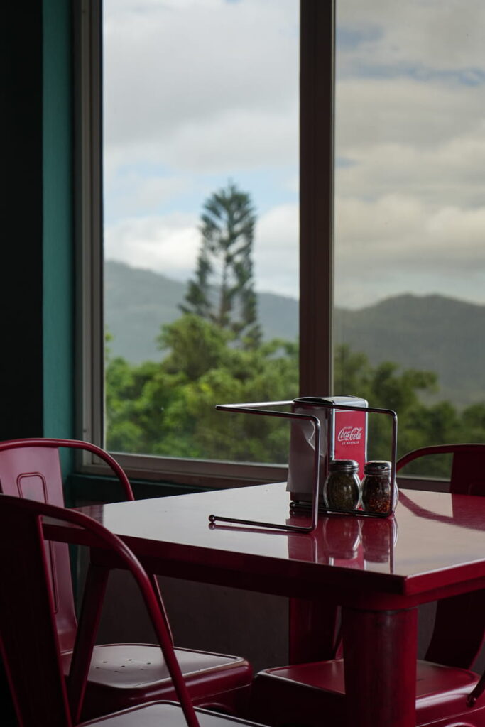 Table with a view inside the best pizzeria in Panama on a day trip from Panama City